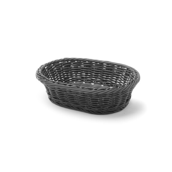 Coș de pâine oval, negru HENDI 426623
