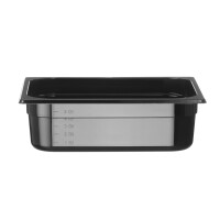GN 1/2" container. 10 cm în policarbonat negru | HENDI 862421