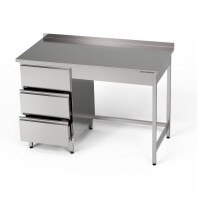 Masă de lucru din oțel inoxidabil cu bloc de sertare 150x60x85 cm | FORGAST