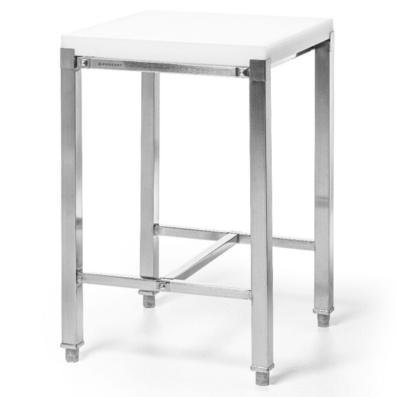 Butcher block din polietilenă 50x50 pe bază | FORGAST FG12243