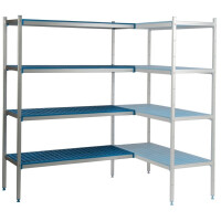 Unitate de colț cu 4 rafturi adânci. 60 cm 1PD-64+4P-126+8UM | ALUSHELF 60322