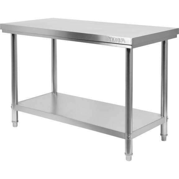 Masă de lucru centrală din oțel inoxidabil cu raft 120x60x85 cm | YATO YG-09002