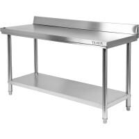 Masă de lucru din oțel inoxidabil cu raft 160x60x85 cm | YATO YG-09025