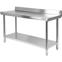 Masă de lucru din oțel inoxidabil cu raft 140x60x85 cm | YATO YG-09023