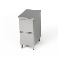 Masă de lucru din oțel inoxidabil cu bloc cu 2 sertare 40x70x85 cm | FORGAST