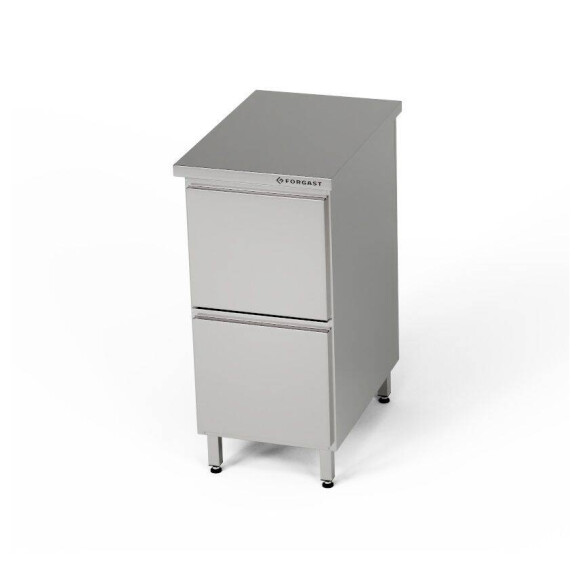 Masă de lucru din oțel inoxidabil cu bloc cu 2 sertare 40x70x85 cm | FORGAST