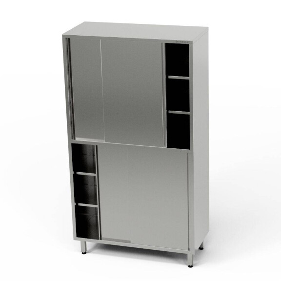 Dulap de depozitare divizat din oțel inoxidabil 130x70x200 cm | FORGAST