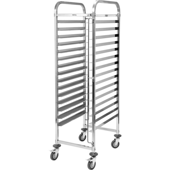 Cărucior pliabil din oțel inoxidabil pentru transportul foilor metalice de 60x40 cm | YATO YG-09072