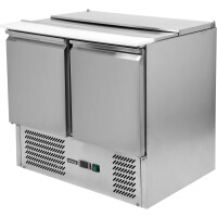 Salatieră frigorifică cu 2 uși, cu capac din oțel inoxidabil | YATO YG-05262