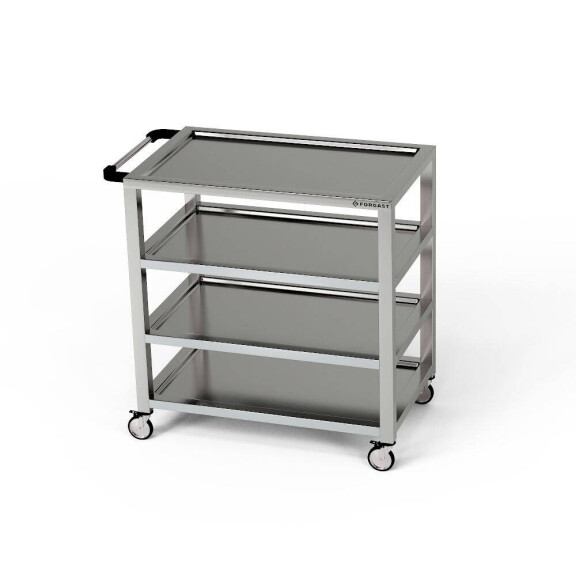 Cărucior cu 4 rafturi din oțel inoxidabil 110x40x85 cm | FORGAST
