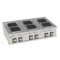 Aragaz electric reglabil 6 câmpuri pătrate 22x22 cm | TECNOINOX 716007