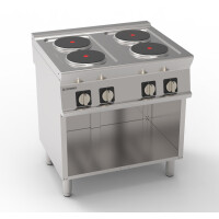 Bucătărie electrică pentru catering, 4 plite de gătit diametrur. 22 cm cu bază deschisă | TECNOINOX 716010