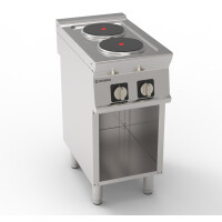 Aragaz electric, cu 2 funduri, central. 22 cm cu bază deschisă | TECNOINOX 716008