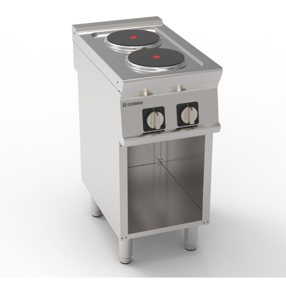 Aragaz electric, cu 2 funduri, central. 22 cm cu bază deschisă | TECNOINOX 716008