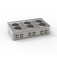 Aragaz electric reglabil cu 6 arzătoare diametrur. 22 cm | TECNOINOX 716004