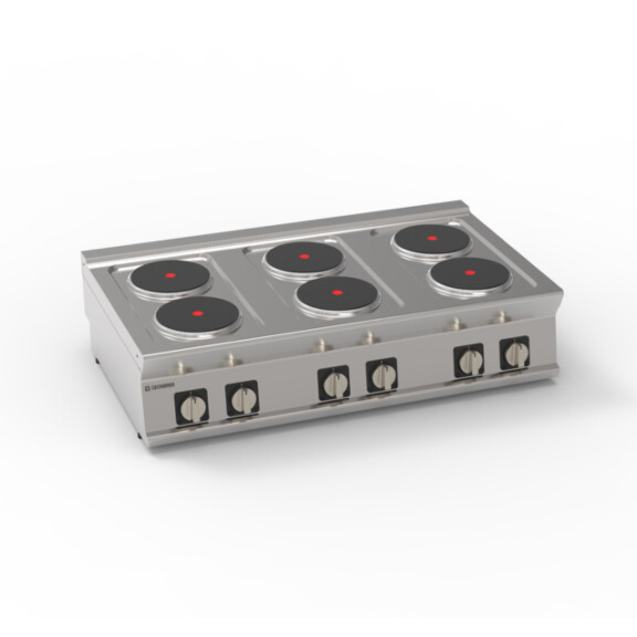 Aragaz electric reglabil cu 6 arzătoare diametrur. 22 cm | TECNOINOX 716004