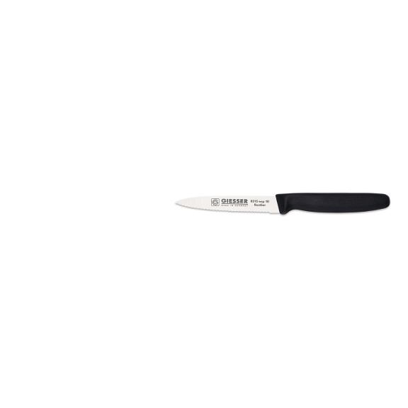 Cuțit de decojit cu margine ondulată - 10 cm, negru | GIESSER MESSER 8315 wsp 10