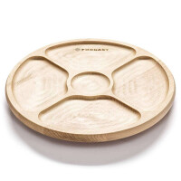 Masă de servire rotativă din lemn cu 4 compartimente | FORGAST FG12650