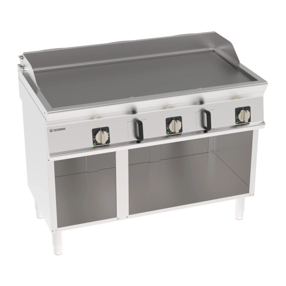 Placă grill electrică, netedă, bază deschisă, 120 cm, 400V Tecno74 | TECNOINOX 716206