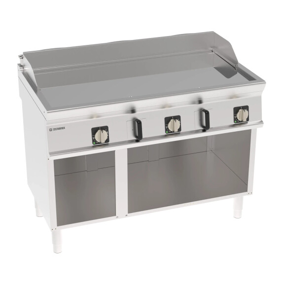 Placă grill electric, netedă, cromată, bază deschisă, 120 cm, 400V Tecno74 | TECNOINOX 716208