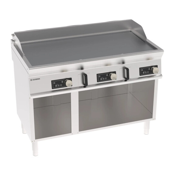 Placă grill electric, control electronic, netedă, cromată, periat, pe o bază deschisă, 120 cm, 400V Tecno74 | TECNOINOX 716249