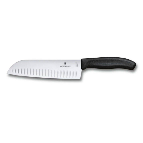 Cuțit Swiss Classic Santoku negru lung. lame 17 cm | VICTORINOX 6.8523.17B