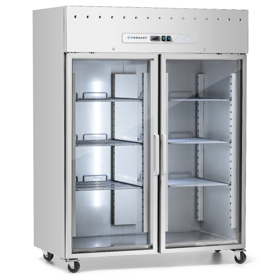 GN 2/1 dulap frigorific vitrat din oțel inoxidabil 1476 l FORGAST FG07116