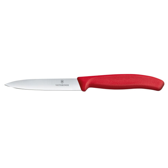 Cuțit de legume Swiss Classic roșu lung. lame 10 cm | VICTORINOX 6.7701