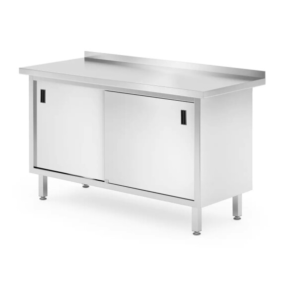 Masă de perete cu dulap cu ușă glisantă, 140x60x85 cm HENDI 811672