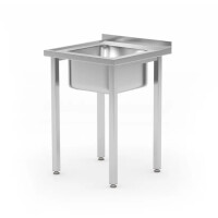 Masă cu chiuvetă cu 1 vas, 60x60x85 cm | HENDI 816752