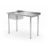 Masă cu chiuvetă cu 1 vas, 100x60x85 cm | HENDI 816790