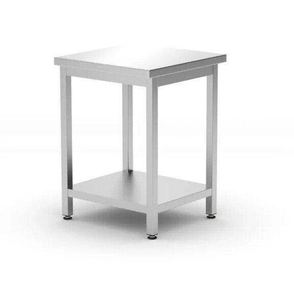 Masă de lucru centrală cu raft, 60x60x85 cm | HENDI 817094