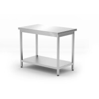 Masă de lucru centrală cu raft, 100x60x85 cm | HENDI 817162