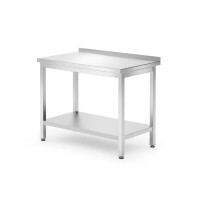 Masă de lucru de perete cu raft, 100x60x85 cm | HENDI 817278