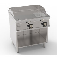 Placă de grătar cu caneluri pentru gaz 1/3 pe o bază deschisă 74,8x56,4 cm | TECNOINOX 713046