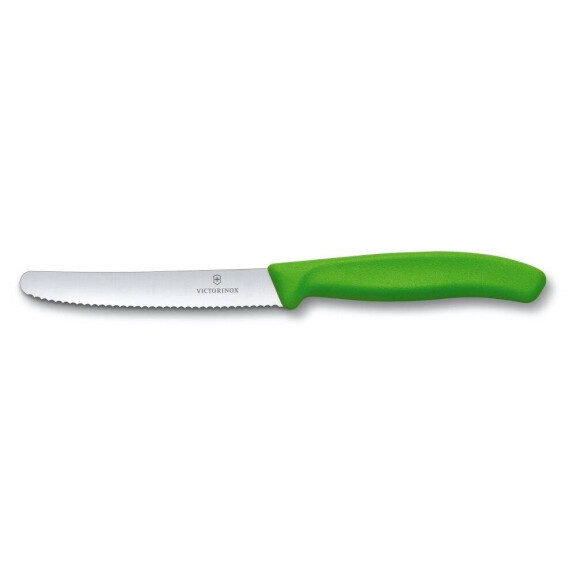 Swiss Classic cuțit zimțat pentru legume și fructe verde lung. lame 11 cm | VICTORINOX 6.7836.L114