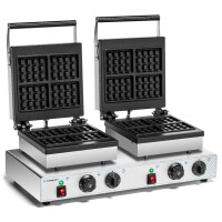 Aparat electric pentru vafe 4x3 dublu, 8 vafe, 3.5 kW, 230 V | FORGAST FG09726