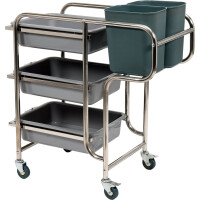 Cărucior pentru ospătari cu 3 rafturi și 5 compartimente | YATO YG-09101