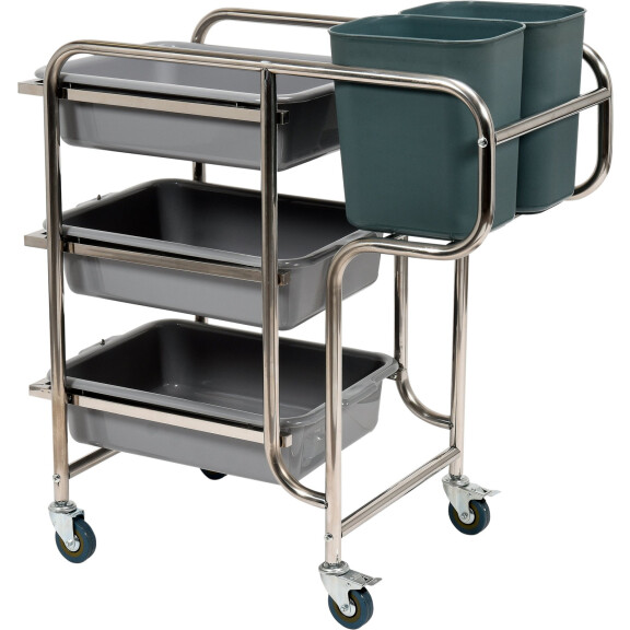 Cărucior pentru ospătari cu 3 rafturi și 5 compartimente | YATO YG-09101