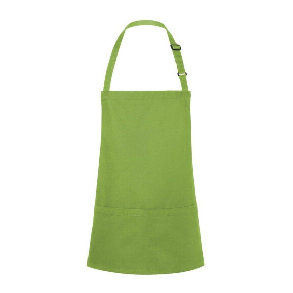 Șorț scurt de bază 75 x 60 cm cu buzunar și cataramă verde lime | KARLOWSKY BLS 6-81-Stck