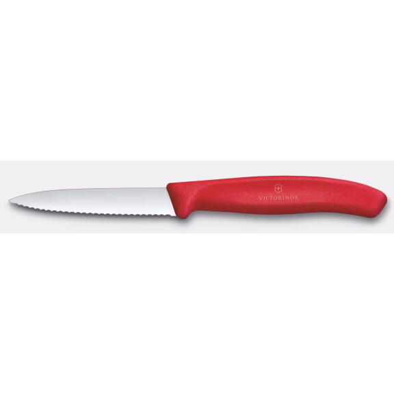 Swiss Classic cuțit zimțat pentru legume și fructe portocaliu lung. lame 11 cm | VICTORINOX 6.7836.L119