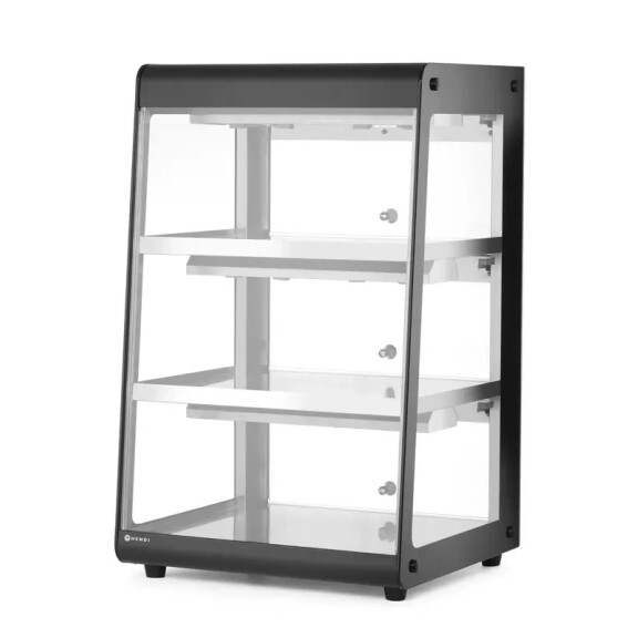 Vitrină încălzită mobilă, neagră, 230V/500 W, 120 l | HENDI 273760