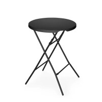 Masă de cocktail rotundă, neagră, diam. 80 cm | AMERBOX 811047