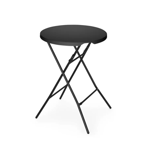 Masă de cocktail rotundă, neagră, diam. 80 cm | AMERBOX 811047