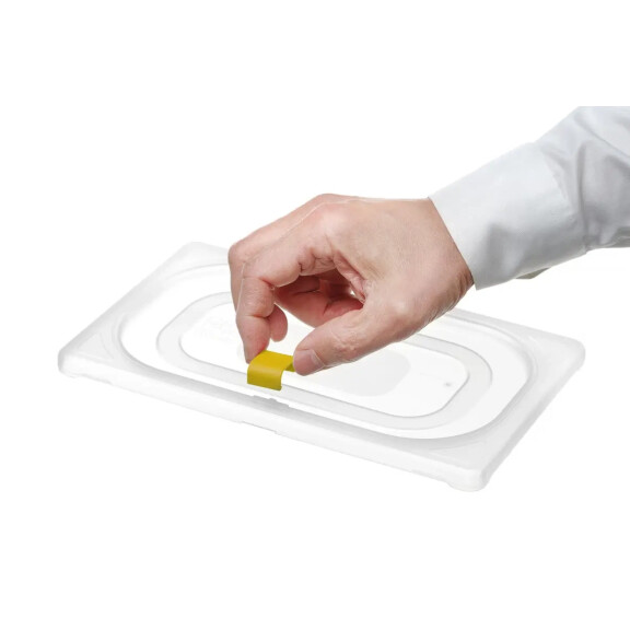 Cleme HACCP pentru containere GN din polipropilenă, galbene, 12 buc. | HENDI 880685