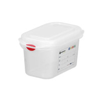 Recipient GN 1/9 adâncime 6,5 cm din polipropilenă HACCP | HENDI 873120