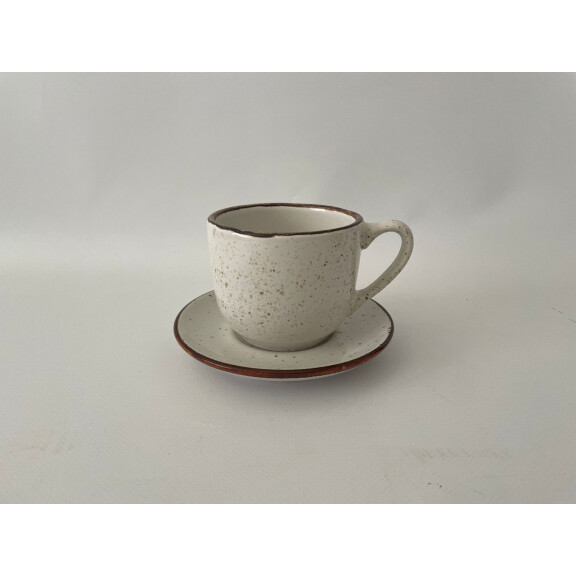 Ceașcă Bel 280 ml cu farfurioară 15 cm Still Rustic crem | KERA CERAMIKA 2.3.4.RUSTIC CREM