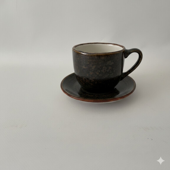 Ceașcă Bel 280 ml cu farfurioară 15 cm Still Cristall hematit | KERA CERAMIKA 2.3.4.HEMATIT