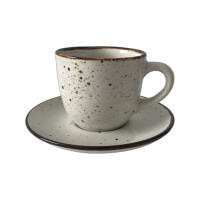 Ceașcă Bel 200 ml cu farfurioară 15 cm Still Rustic crem | KERA CERAMIKA 2.3.1.RUSTIC CREM