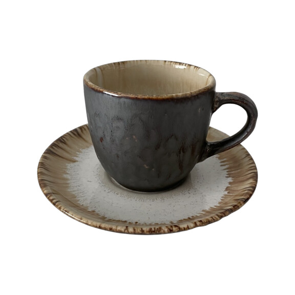 Ceașcă Bel 200 ml cu farfurioară 15 cm Still Cristall dolomit | KERA CERAMIKA 2.3.1.DOLOMIT